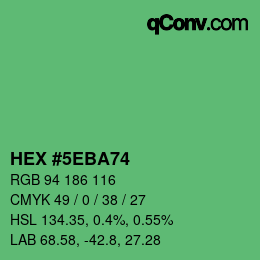 Farbcode: HEX #5EBA74 | qconv.com