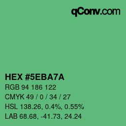 Color code: HEX #5EBA7A | qconv.com