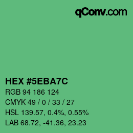 Color code: HEX #5EBA7C | qconv.com