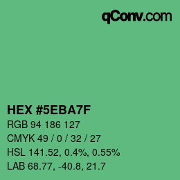 Color code: HEX #5EBA7F | qconv.com