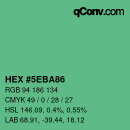 Color code: HEX #5EBA86 | qconv.com