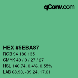 Color code: HEX #5EBA87 | qconv.com