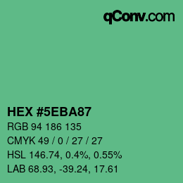 カラーコード: HEX #5EBA87 | qconv.com