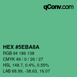 Color code: HEX #5EBA8A | qconv.com