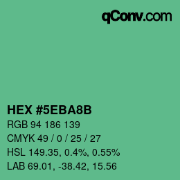 Color code: HEX #5EBA8B | qconv.com