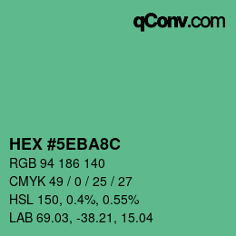 Color code: HEX #5EBA8C | qconv.com