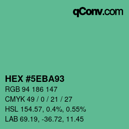 Color code: HEX #5EBA93 | qconv.com