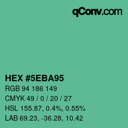 Color code: HEX #5EBA95 | qconv.com