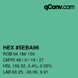 Color code: HEX #5EBA96 | qconv.com