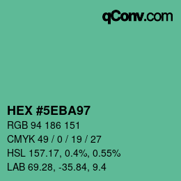 Color code: HEX #5EBA97 | qconv.com