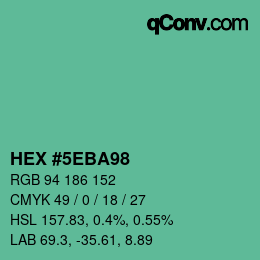 Color code: HEX #5EBA98 | qconv.com