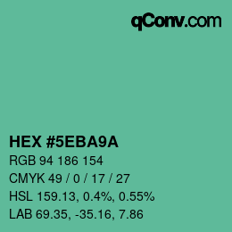 Color code: HEX #5EBA9A | qconv.com