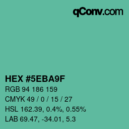 Farbcode: HEX #5EBA9F | qconv.com