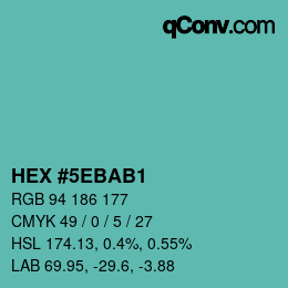 Color code: HEX #5EBAB1 | qconv.com