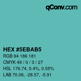 Farbcode: HEX #5EBAB5 | qconv.com