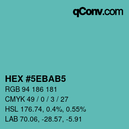 Código de color: HEX #5EBAB5 | qconv.com