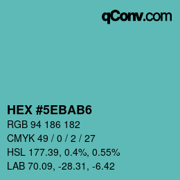 Código de color: HEX #5EBAB6 | qconv.com
