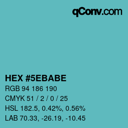 Color code: HEX #5EBABE | qconv.com