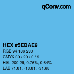 Color code: HEX #5EBAE9 | qconv.com
