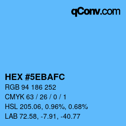 カラーコード: HEX #5EBAFC | qconv.com