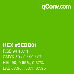 カラーコード: HEX #5EBB01 | qconv.com