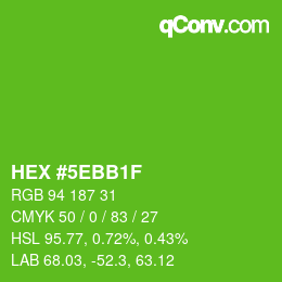 Color code: HEX #5EBB1F | qconv.com