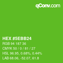 Color code: HEX #5EBB24 | qconv.com