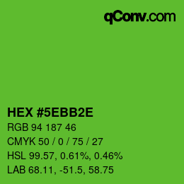 Color code: HEX #5EBB2E | qconv.com