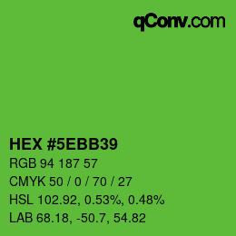 Color code: HEX #5EBB39 | qconv.com