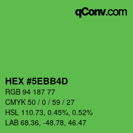 カラーコード: HEX #5EBB4D | qconv.com