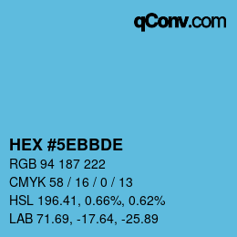 Color code: HEX #5EBBDE | qconv.com