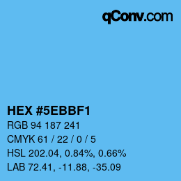 Color code: HEX #5EBBF1 | qconv.com