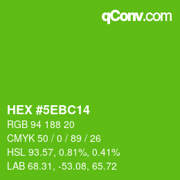 Color code: HEX #5EBC14 | qconv.com