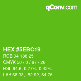 Color code: HEX #5EBC19 | qconv.com