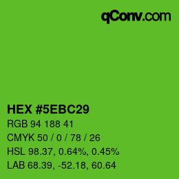 Color code: HEX #5EBC29 | qconv.com