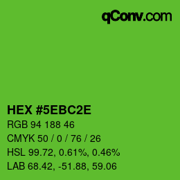 Código de color: HEX #5EBC2E | qconv.com
