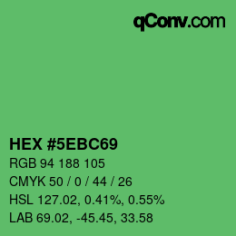 Color code: HEX #5EBC69 | qconv.com