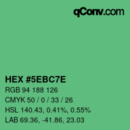 Color code: HEX #5EBC7E | qconv.com