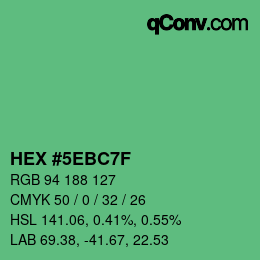 Color code: HEX #5EBC7F | qconv.com