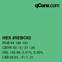 Color code: HEX #5EBC82 | qconv.com