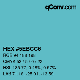 Color code: HEX #5EBCC6 | qconv.com