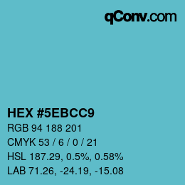 Color code: HEX #5EBCC9 | qconv.com