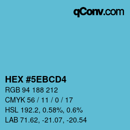 Color code: HEX #5EBCD4 | qconv.com