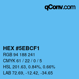 Color code: HEX #5EBCF1 | qconv.com