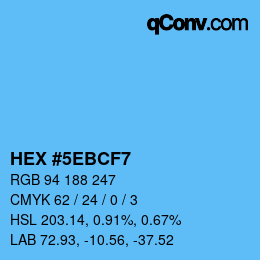 カラーコード: HEX #5EBCF7 | qconv.com
