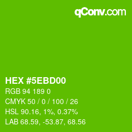 Color code: HEX #5EBD00 | qconv.com