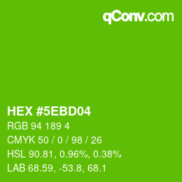 Color code: HEX #5EBD04 | qconv.com