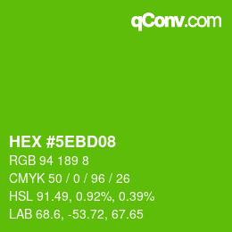 Color code: HEX #5EBD08 | qconv.com