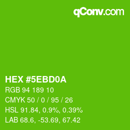 Color code: HEX #5EBD0A | qconv.com