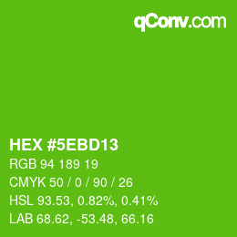 Color code: HEX #5EBD13 | qconv.com
